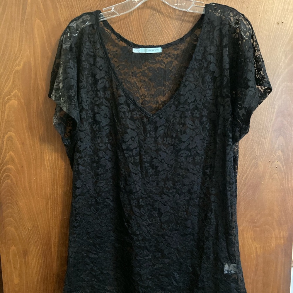 Lace V-neck tshirt.